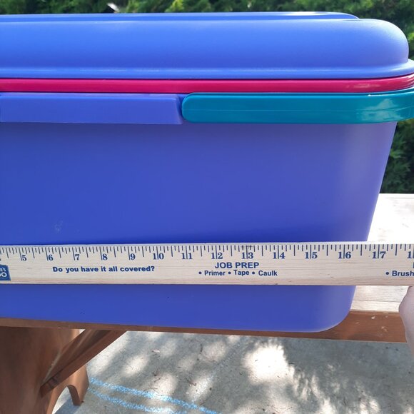 VTG Eagle Craftstor 20” Craft Bin Box Storage Purple Tray Lid 90s USA MADE - Picture 7 of 9